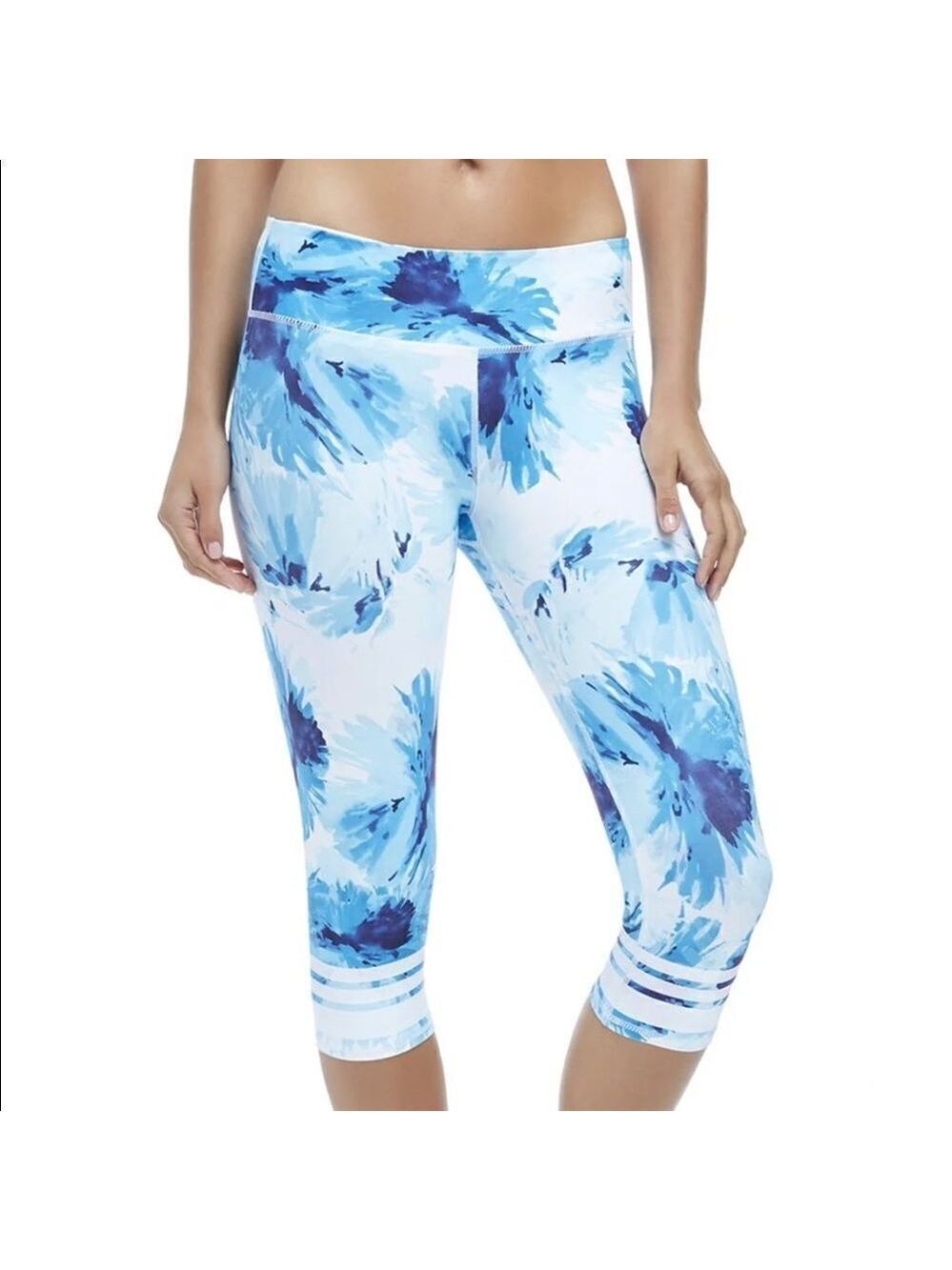 Fabletics Salar Printed Tropical Bloom PowerHold Cropped Leggings